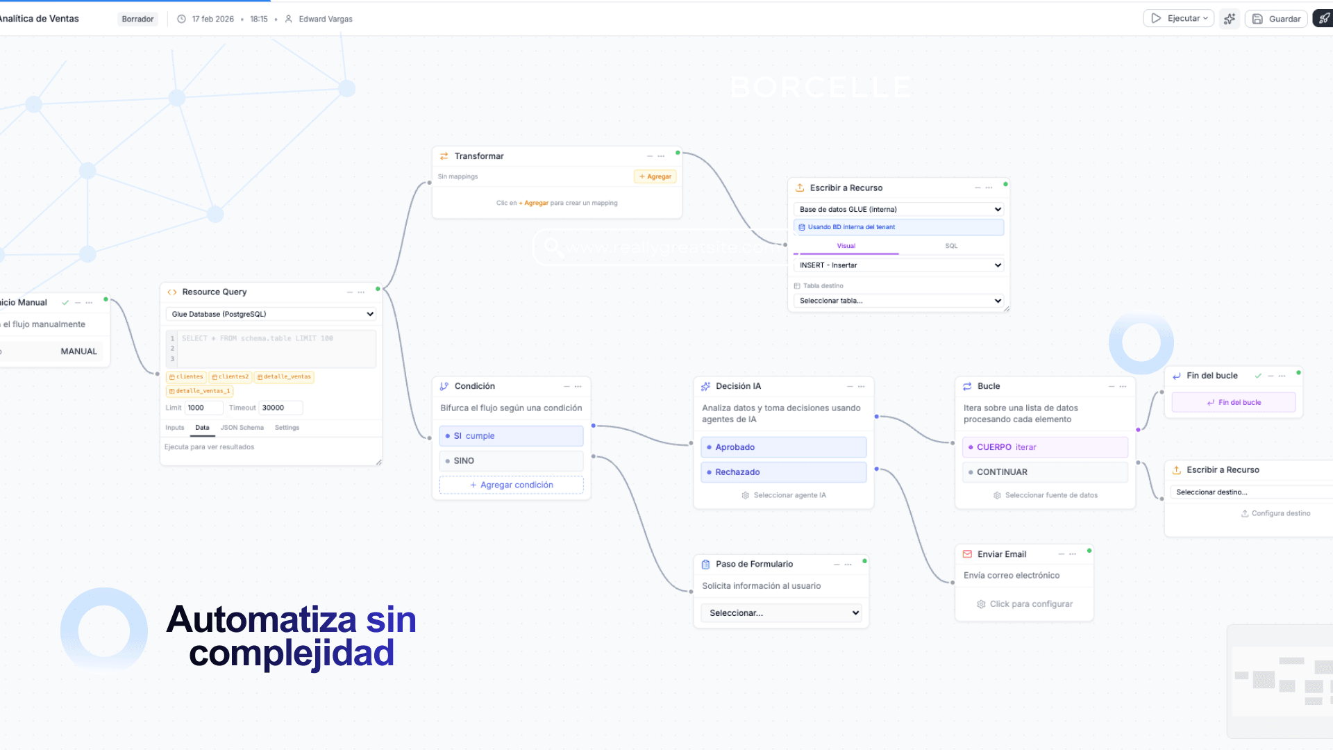 Diseña procesos arrastrando bloques